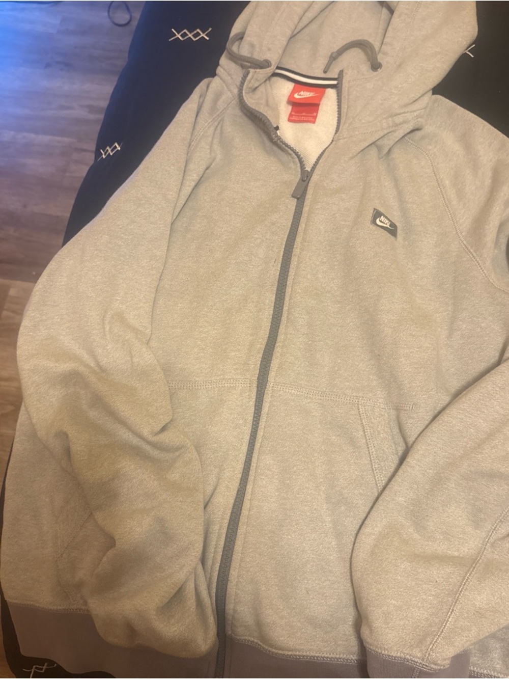 Nike Vintage Light Gray Full-Zip Hoodie Jacket